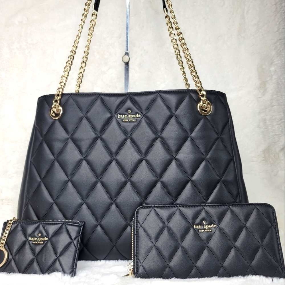 NWT Kate Spade New York 3 PCS Set Shoulder Bag Purse Designer Handbag Tote ++